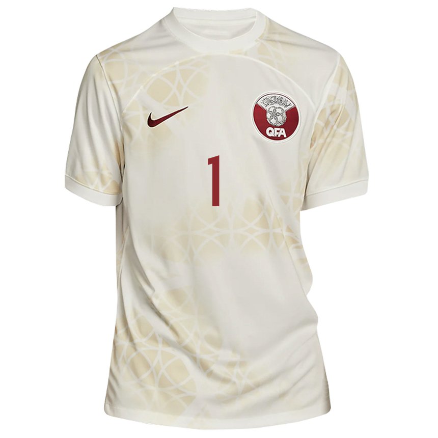 Damen Katarische Latifa Alabbdulla #1 Goldbeige Auswärtstrikot Trikot 22-24 T-shirt Österreich