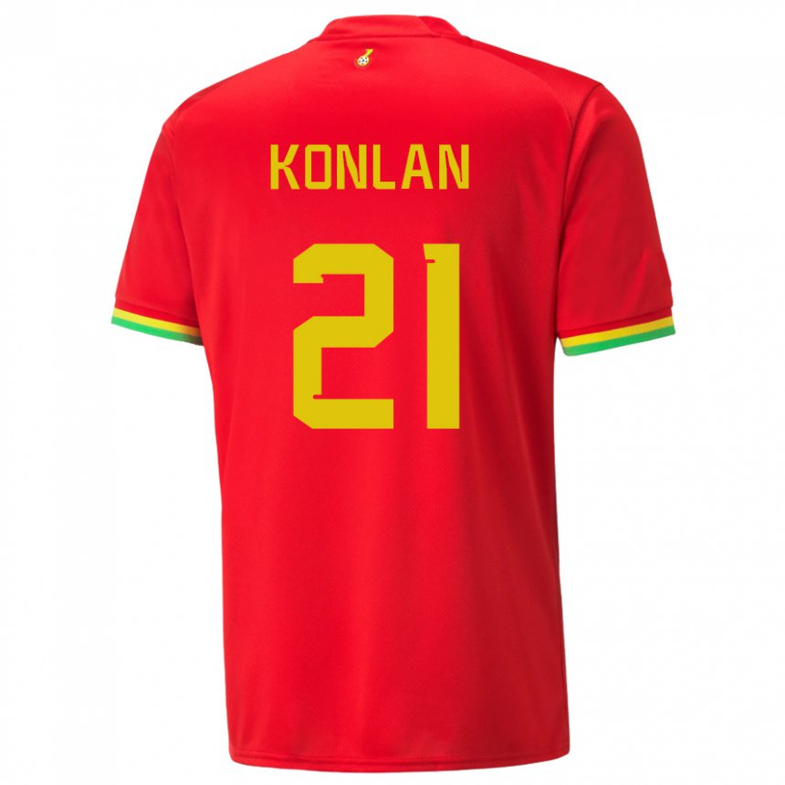 Damen Ghanaische Cynthia Konlan #21 Rot Auswärtstrikot Trikot 22-24 T-shirt Österreich