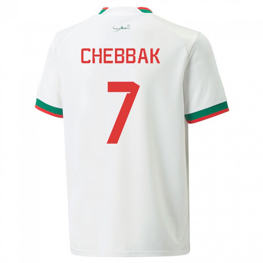 Damen Marokkanische Ghizlane Chebbak #7 Weiß Auswärtstrikot Trikot 22-24 T-shirt Österreich