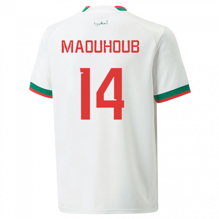 Damen Marokkanische El Mehdi Maouhoub #14 Weiß Auswärtstrikot Trikot 22-24 T-shirt Österreich