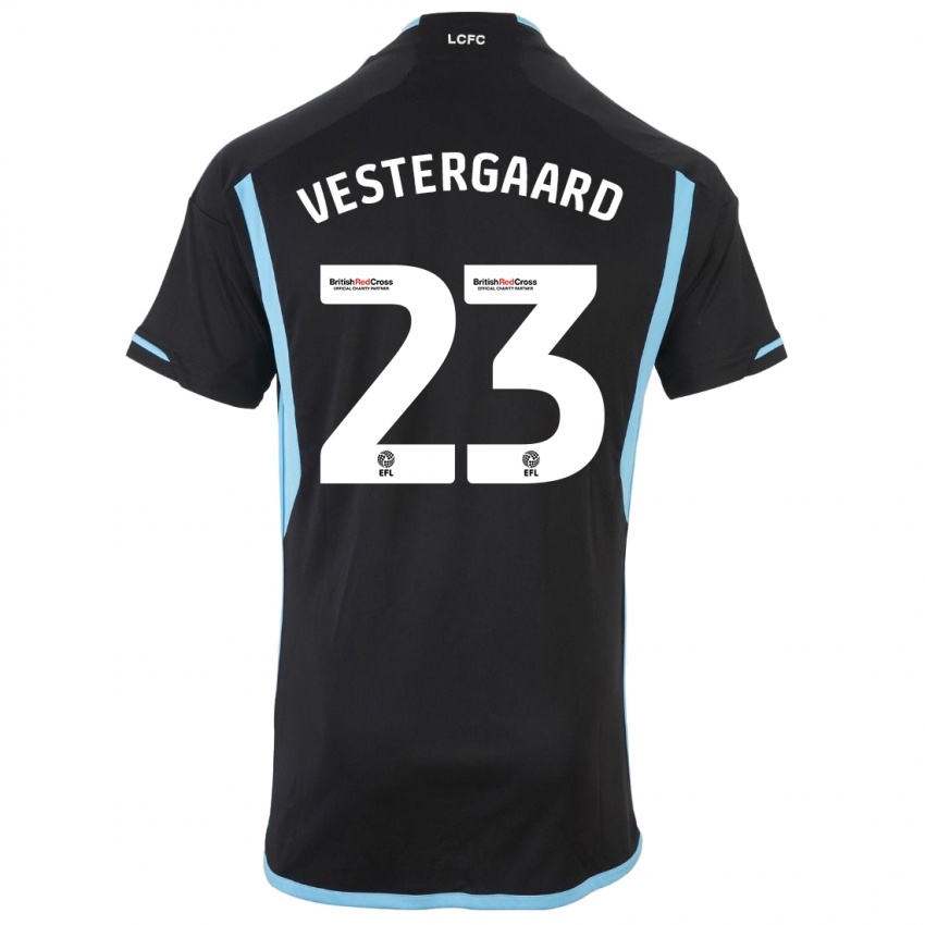 Kinder Jannik Vestergaard #23 Schwarz Auswärtstrikot Trikot 2023/24 T-Shirt Österreich