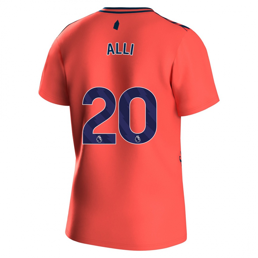 Kinder Dele Alli #20 Koralle Auswärtstrikot Trikot 2023/24 T-Shirt Österreich