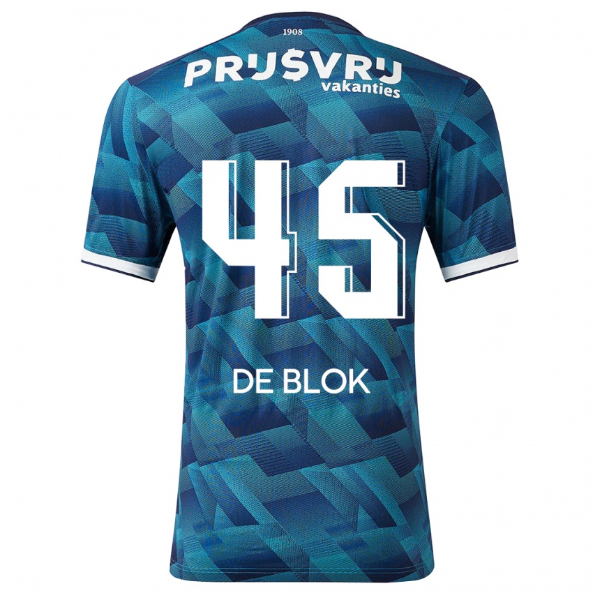 Kinder Lars De Blok #45 Blau Auswärtstrikot Trikot 2023/24 T-Shirt Österreich