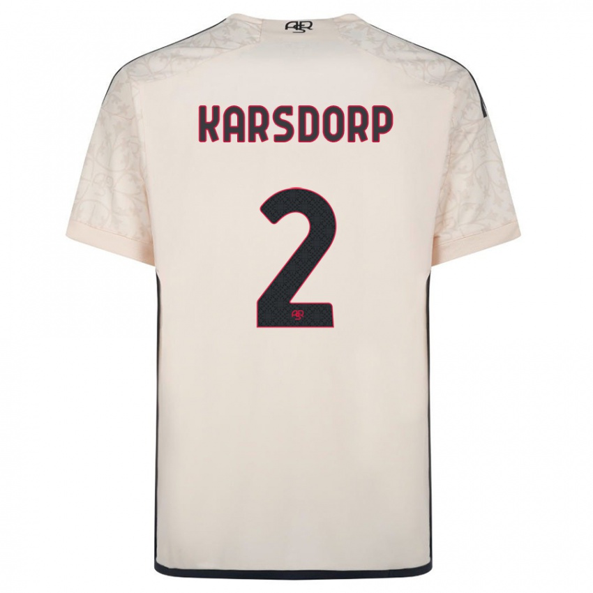 Kinder Rick Karsdorp #2 Cremefarben Auswärtstrikot Trikot 2023/24 T-Shirt Österreich