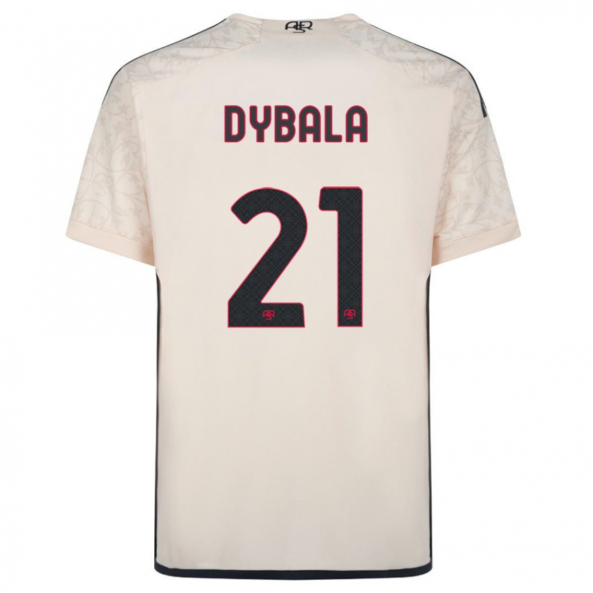 Kinder Paulo Dybala #21 Cremefarben Auswärtstrikot Trikot 2023/24 T-Shirt Österreich