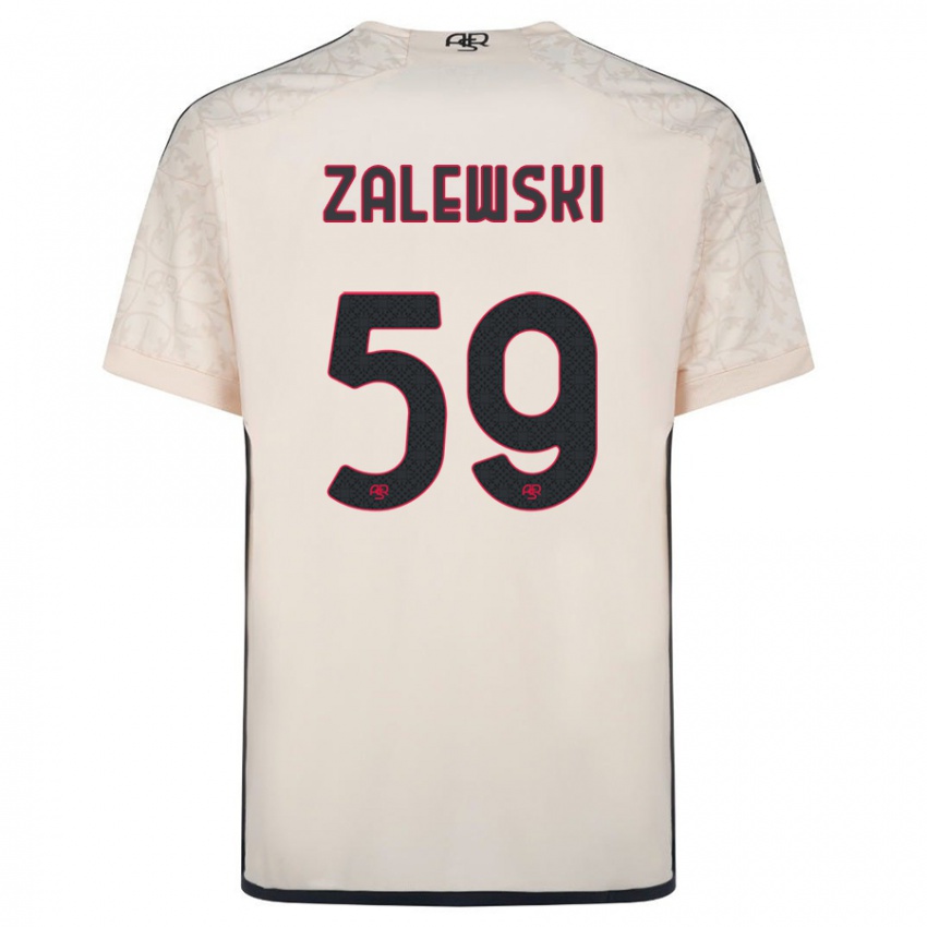 Kinder Nicola Zalewski #59 Cremefarben Auswärtstrikot Trikot 2023/24 T-Shirt Österreich