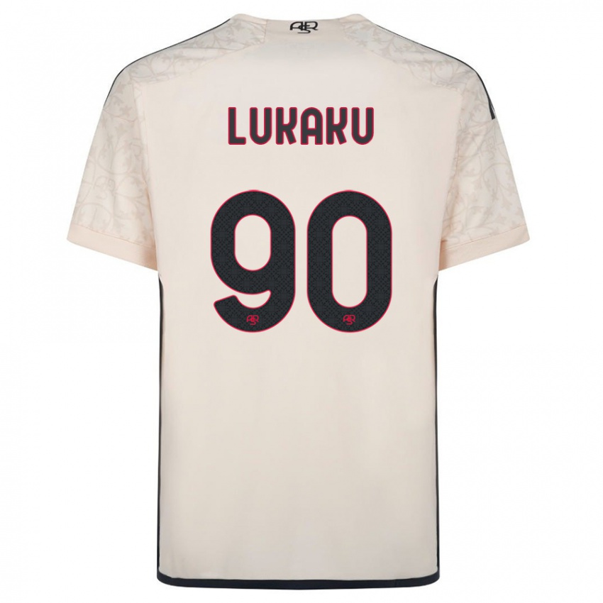 Kinder Romelu Lukaku #90 Cremefarben Auswärtstrikot Trikot 2023/24 T-Shirt Österreich