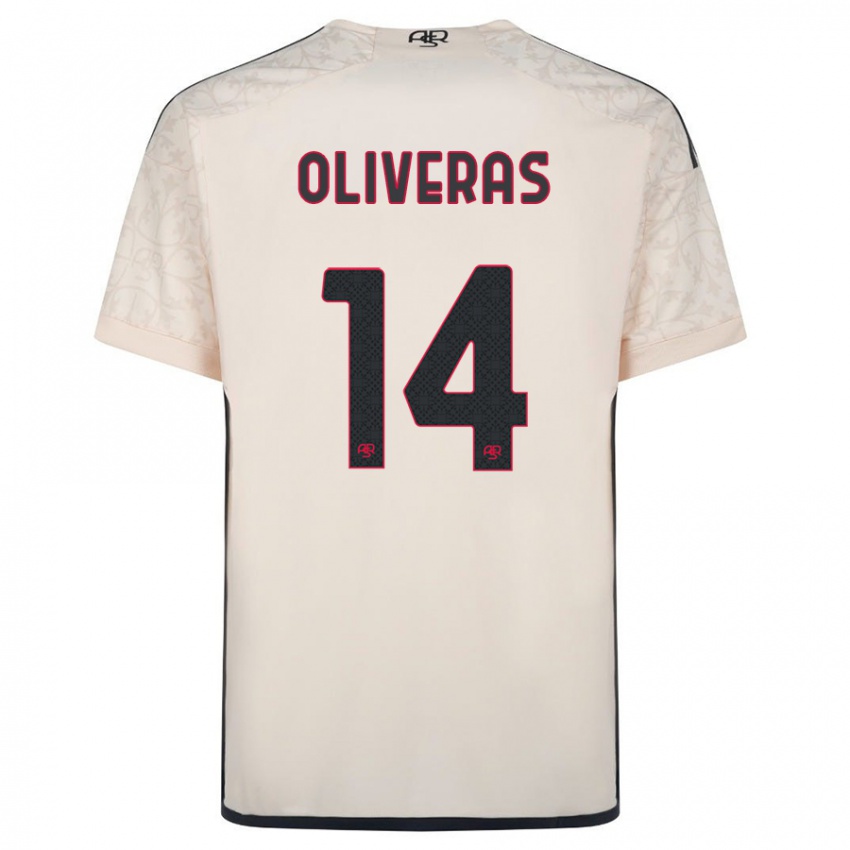 Kinder Jan Oliveras #14 Cremefarben Auswärtstrikot Trikot 2023/24 T-Shirt Österreich