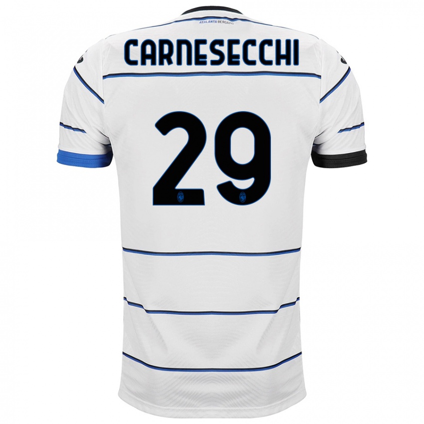 Kinder Marco Carnesecchi #29 Weiß Auswärtstrikot Trikot 2023/24 T-Shirt Österreich