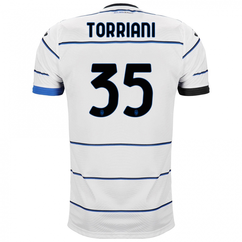 Kinder Andrea Torriani #35 Weiß Auswärtstrikot Trikot 2023/24 T-Shirt Österreich