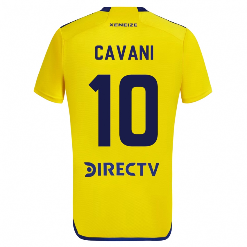 Kinder Edinson Cavani #10 Gelb Auswärtstrikot Trikot 2023/24 T-Shirt Österreich