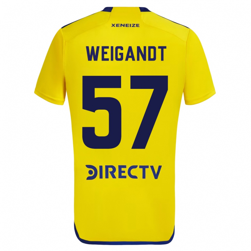 Kinder Marcelo Weigandt #57 Gelb Auswärtstrikot Trikot 2023/24 T-Shirt Österreich