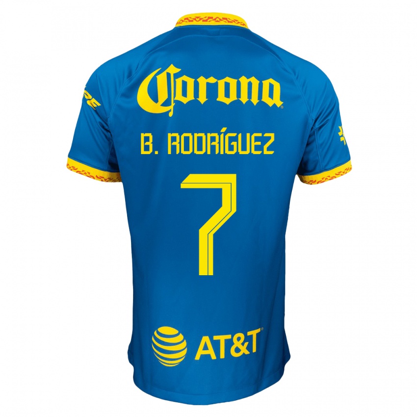 Kinder Brian Rodríguez #7 Blau Auswärtstrikot Trikot 2023/24 T-Shirt Österreich
