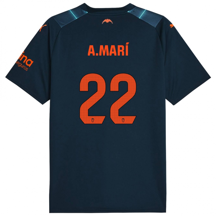 Herren Alberto Marí #22 Marineblau Auswärtstrikot Trikot 2023/24 T-Shirt Österreich