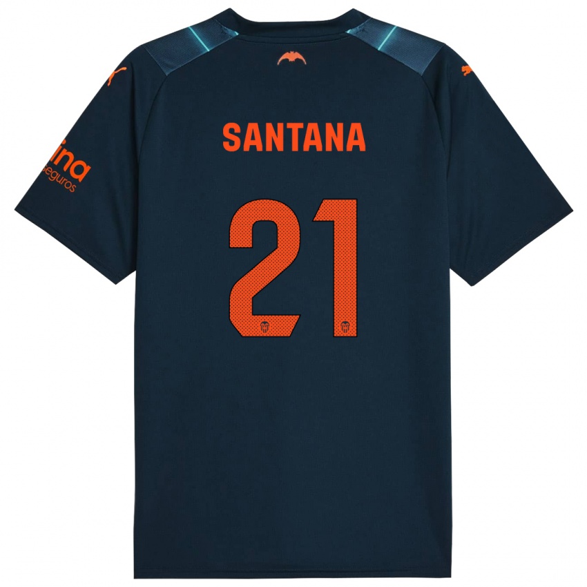 Herren Ismael Santana #21 Marineblau Auswärtstrikot Trikot 2023/24 T-Shirt Österreich