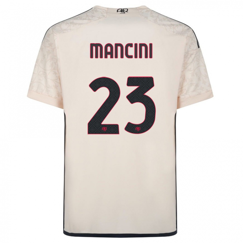 Damen Gianluca Mancini #23 Cremefarben Auswärtstrikot Trikot 2023/24 T-Shirt Österreich