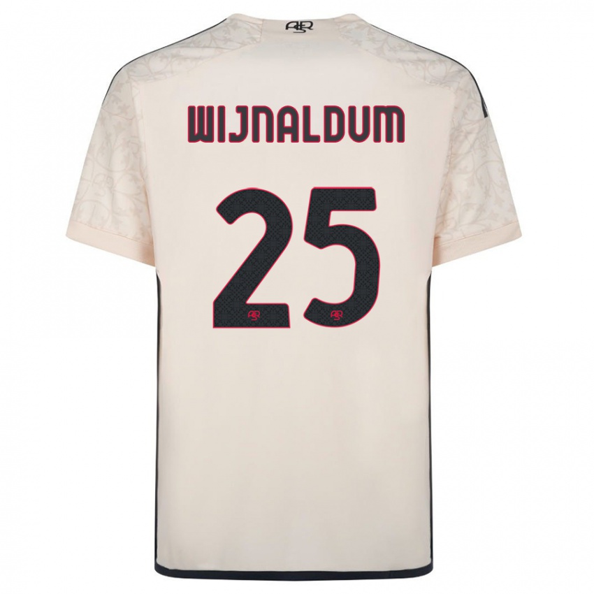 Damen Georginio Wijnaldum #25 Cremefarben Auswärtstrikot Trikot 2023/24 T-Shirt Österreich