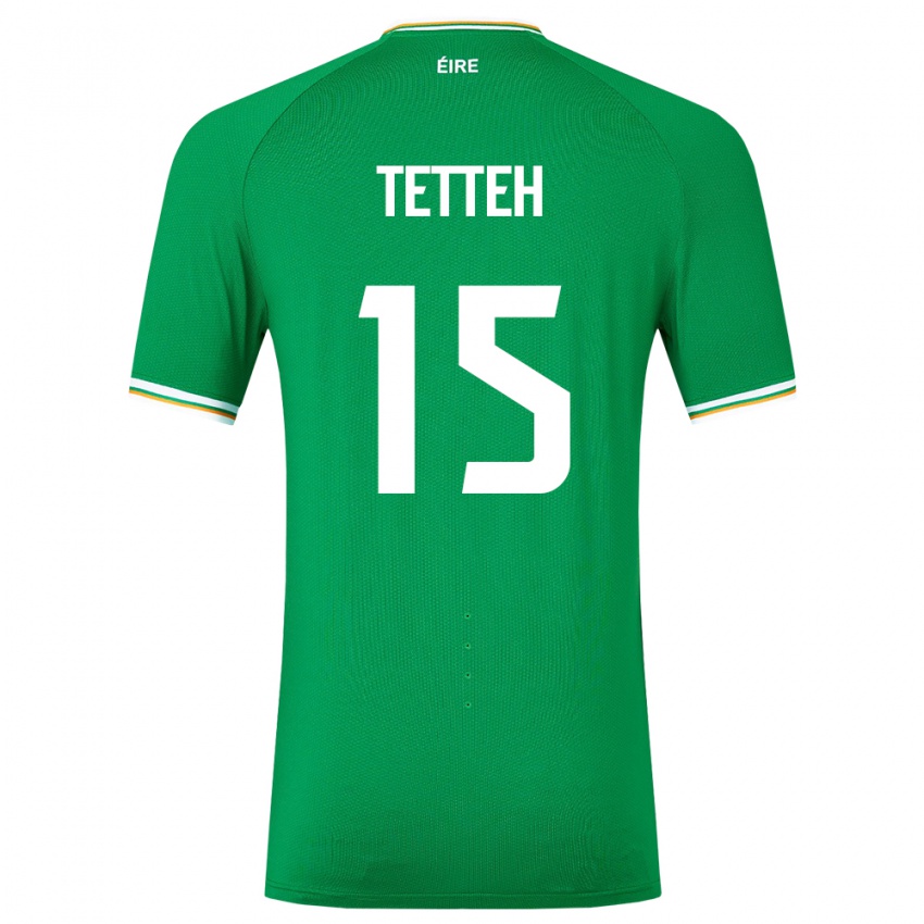 Kinder Irische Gideon Tetteh #15 Grün Heimtrikot Trikot 24-26 T-Shirt Österreich