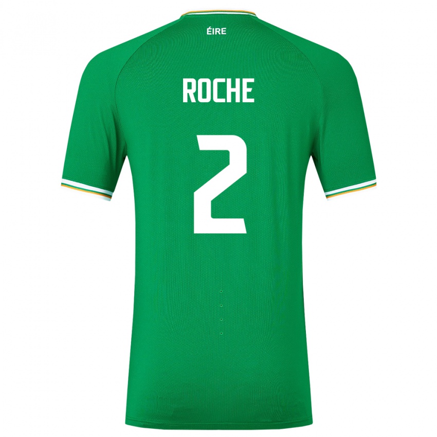 Kinder Irische James Roche #2 Grün Heimtrikot Trikot 24-26 T-Shirt Österreich