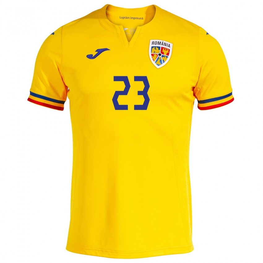 Kinder Rumänische David Dincă #23 Gelb Heimtrikot Trikot 24-26 T-Shirt Österreich