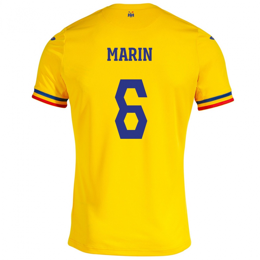 Kinder Rumänische Marius Marin #6 Gelb Heimtrikot Trikot 24-26 T-Shirt Österreich