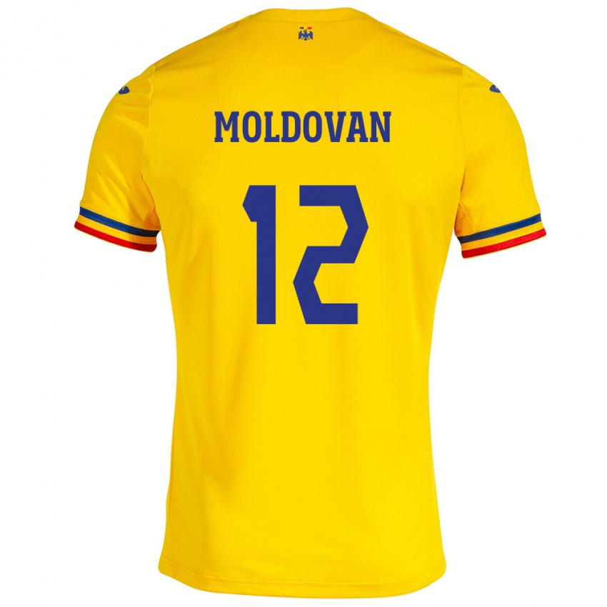 Kinder Rumänische Horaţiu Moldovan #12 Gelb Heimtrikot Trikot 24-26 T-Shirt Österreich