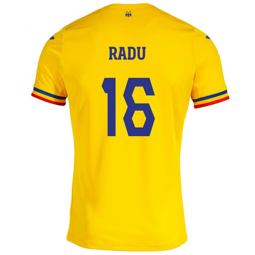 Kinder Rumänische Andrei Radu #16 Gelb Heimtrikot Trikot 24-26 T-Shirt Österreich