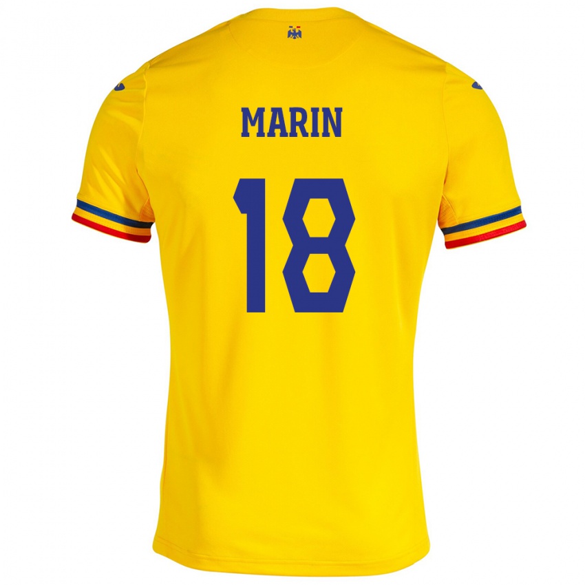 Kinder Rumänische Răzvan Marin #18 Gelb Heimtrikot Trikot 24-26 T-Shirt Österreich