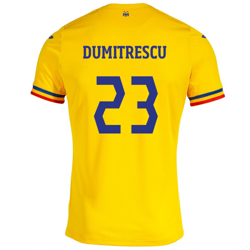 Kinder Rumänische Andres Dumitrescu #23 Gelb Heimtrikot Trikot 24-26 T-Shirt Österreich