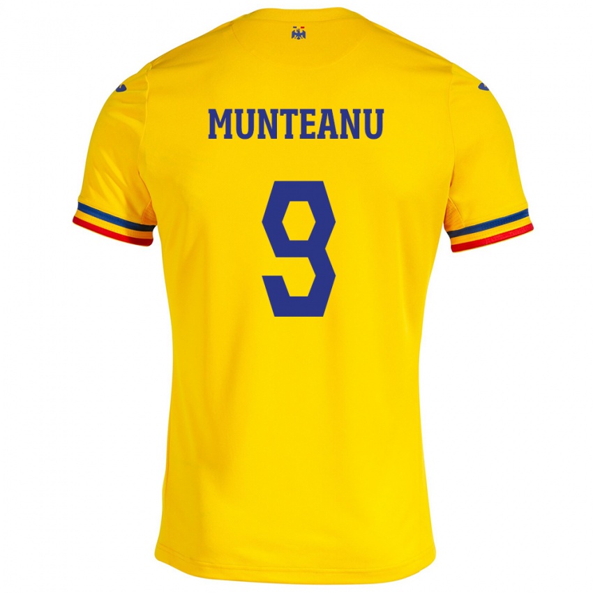 Kinder Rumänische Louis Munteanu #9 Gelb Heimtrikot Trikot 24-26 T-Shirt Österreich