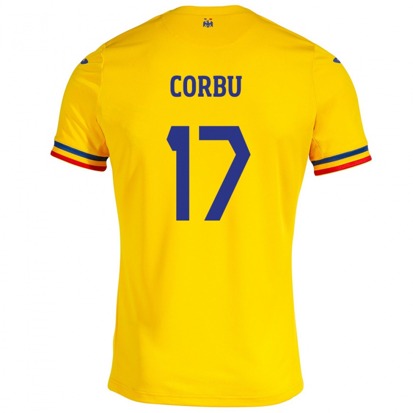 Kinder Rumänische Marius Corbu #17 Gelb Heimtrikot Trikot 24-26 T-Shirt Österreich