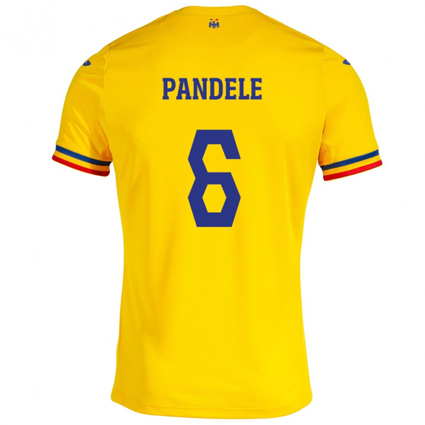 Kinder Rumänische Andrei Pandele #6 Gelb Heimtrikot Trikot 24-26 T-Shirt Österreich