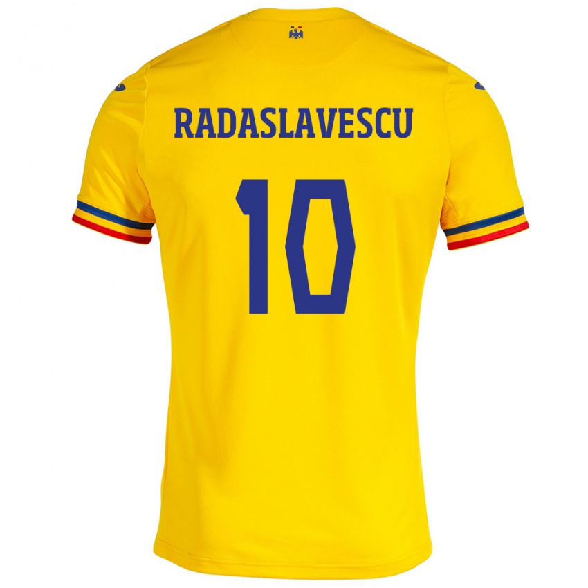 Kinder Rumänische Eduard Radaslavescu #10 Gelb Heimtrikot Trikot 24-26 T-Shirt Österreich