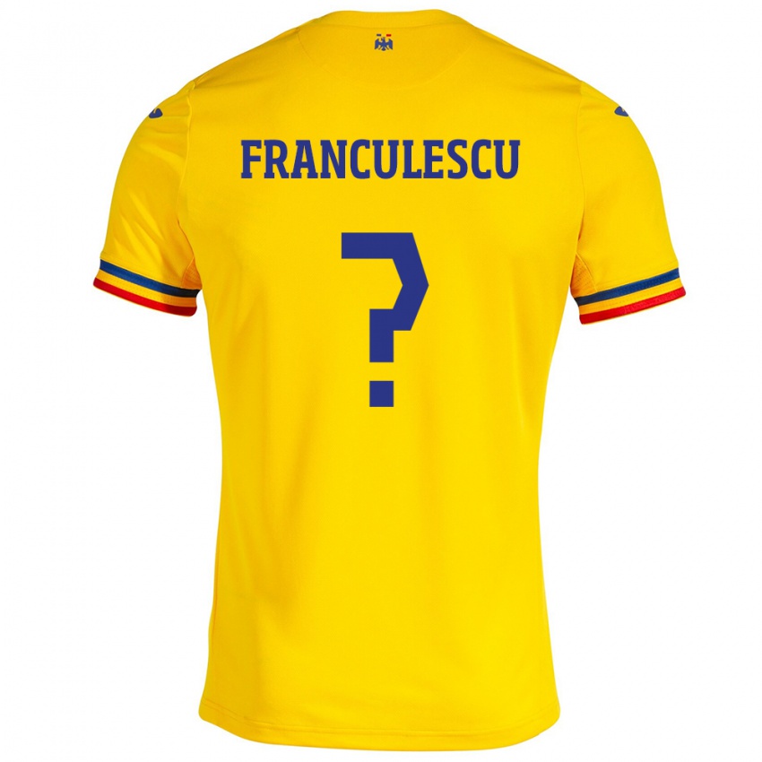 Kinder Rumänische Adrian Frânculescu #0 Gelb Heimtrikot Trikot 24-26 T-Shirt Österreich