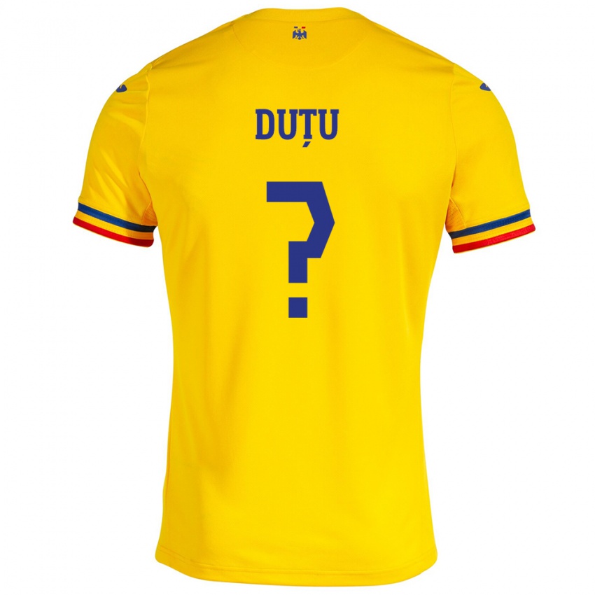 Kinder Rumänische Matteo Duțu #0 Gelb Heimtrikot Trikot 24-26 T-Shirt Österreich