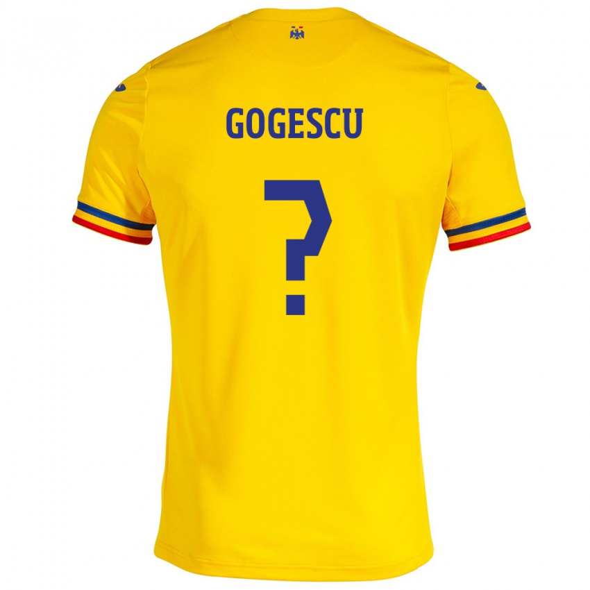 Kinder Rumänische George Gogescu #0 Gelb Heimtrikot Trikot 24-26 T-Shirt Österreich