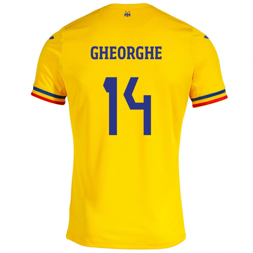 Kinder Rumänische Costyn Gheorghe #14 Gelb Heimtrikot Trikot 24-26 T-Shirt Österreich