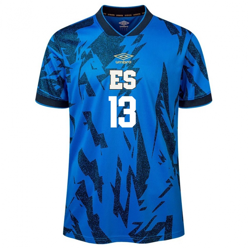 Kinder El Salvador Tereso Benítez #13 Blau Heimtrikot Trikot 24-26 T-Shirt Österreich