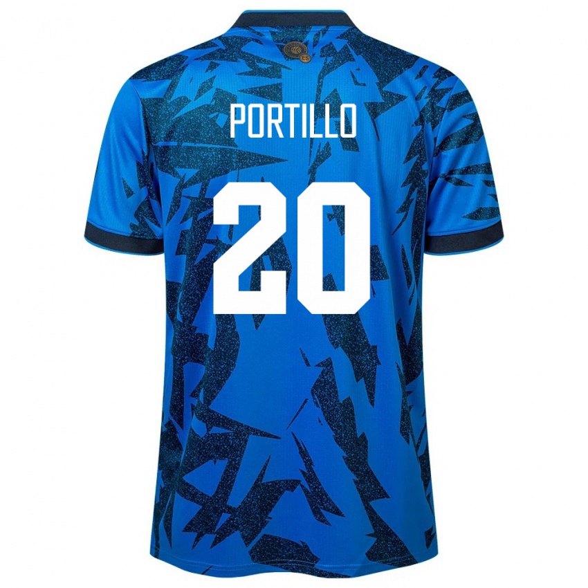 Kinder El Salvador Isaac Portillo #20 Blau Heimtrikot Trikot 24-26 T-Shirt Österreich