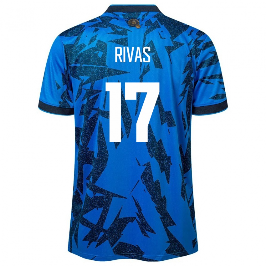 Kinder El Salvador Eduardo Rivas #17 Blau Heimtrikot Trikot 24-26 T-Shirt Österreich