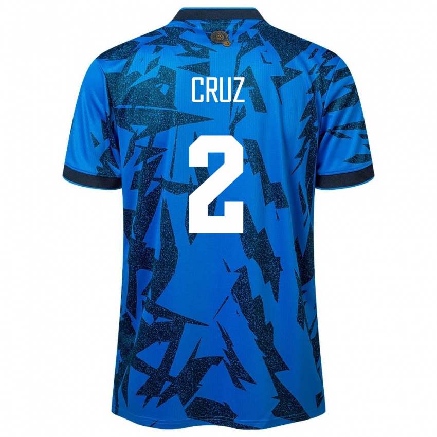 Kinder El Salvador Melvin Cruz #2 Blau Heimtrikot Trikot 24-26 T-Shirt Österreich