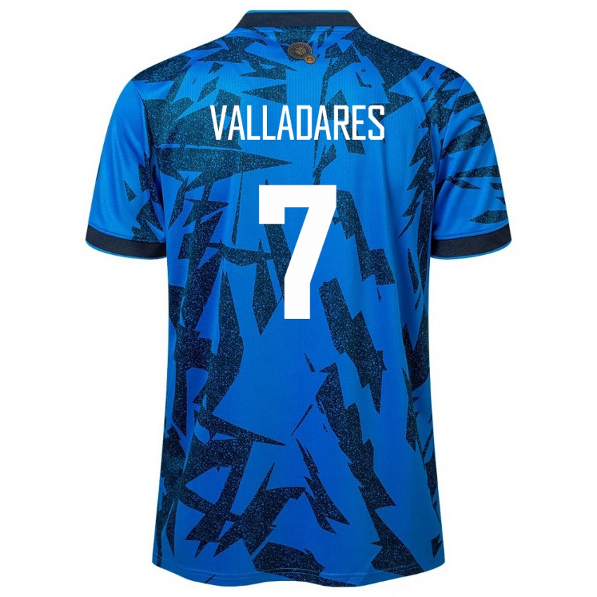 Kinder El Salvador Jefferson Valladares #7 Blau Heimtrikot Trikot 24-26 T-Shirt Österreich