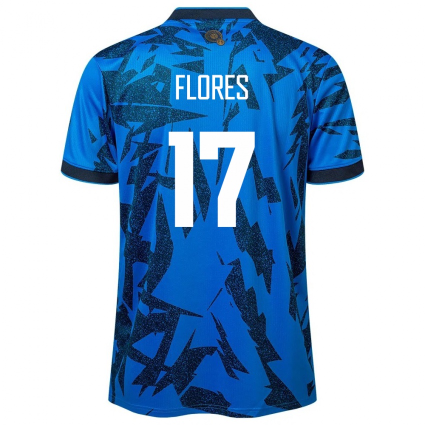 Kinder El Salvador Diego Flores #17 Blau Heimtrikot Trikot 24-26 T-Shirt Österreich