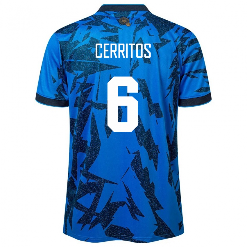 Kinder El Salvador Mauricio Cerritos #6 Blau Heimtrikot Trikot 24-26 T-Shirt Österreich