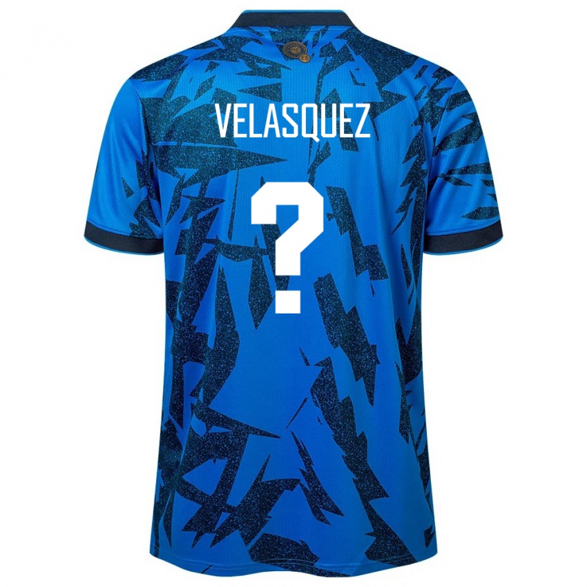 Kinder El Salvador Jorge Velasquez #0 Blau Heimtrikot Trikot 24-26 T-Shirt Österreich