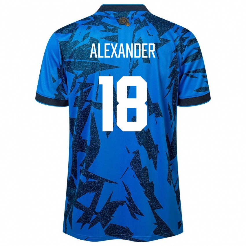 Kinder El Salvador Alexander Aguilar #18 Blau Heimtrikot Trikot 24-26 T-Shirt Österreich