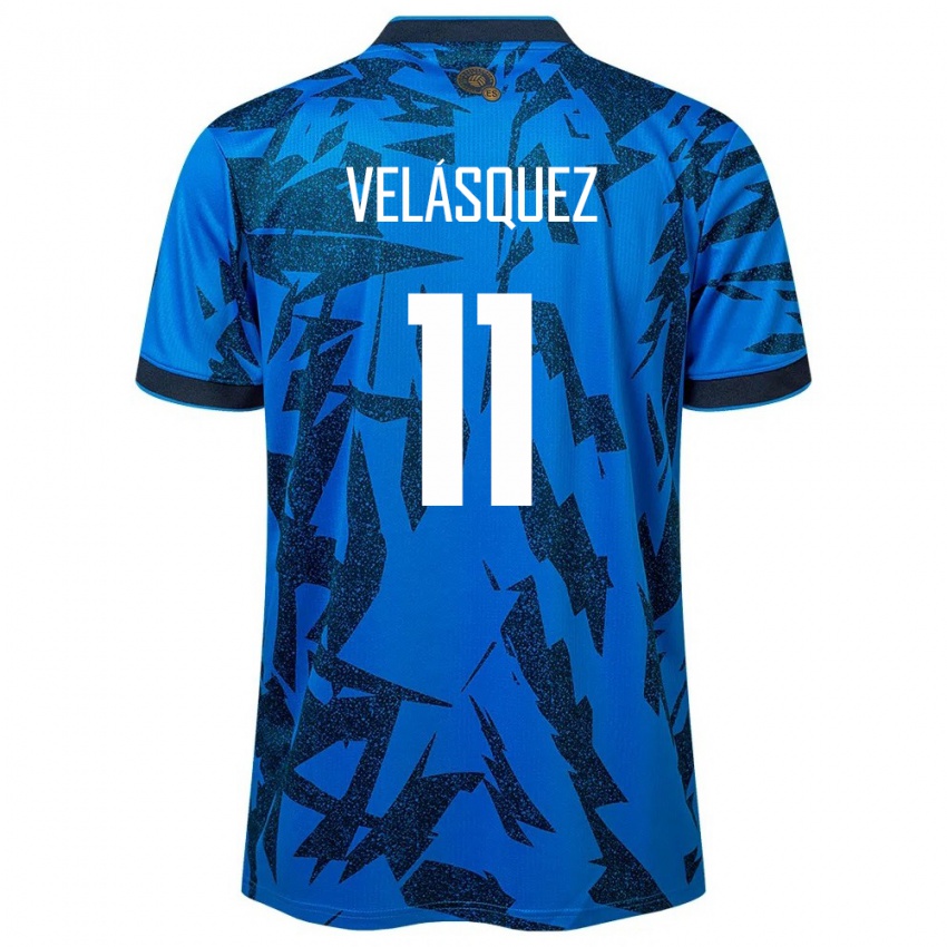 Kinder El Salvador Jackeline Velásquez #11 Blau Heimtrikot Trikot 24-26 T-Shirt Österreich