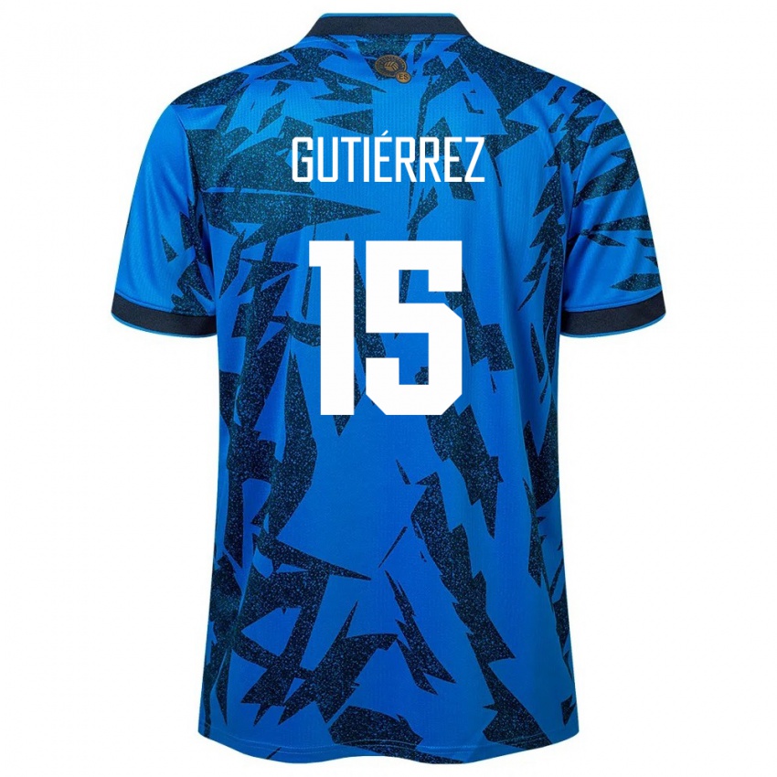 Kinder El Salvador Danya Gutiérrez #15 Blau Heimtrikot Trikot 24-26 T-Shirt Österreich