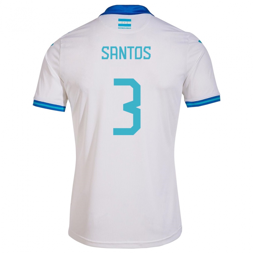 Kinder Honduras Marcelo Santos #3 Weiß Heimtrikot Trikot 24-26 T-Shirt Österreich