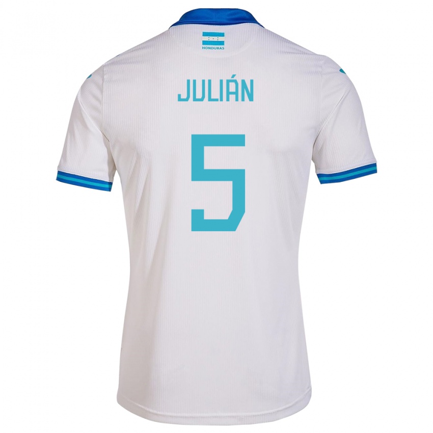 Kinder Honduras Julián Martínez #5 Weiß Heimtrikot Trikot 24-26 T-Shirt Österreich